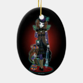 "Willow" Victoriaans Steampunk Circus Faery Orname Keramisch Ornament (Achterkant)