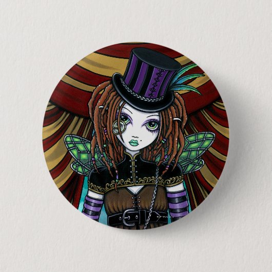 "Willow" Victoriaans Steampunk Circus Fairy Button (Voorkant)