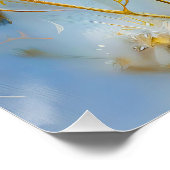 Willow Warbler in impressionistische penseelstreke Perfect Poster (Hoek)