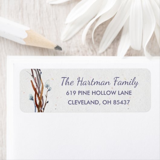 Willow Wreath Return-adreslabels Etiket (Insitu)