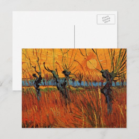 Willows at Sunset by Vincent van Gogh Briefkaart (Voorkant / Achterkant)