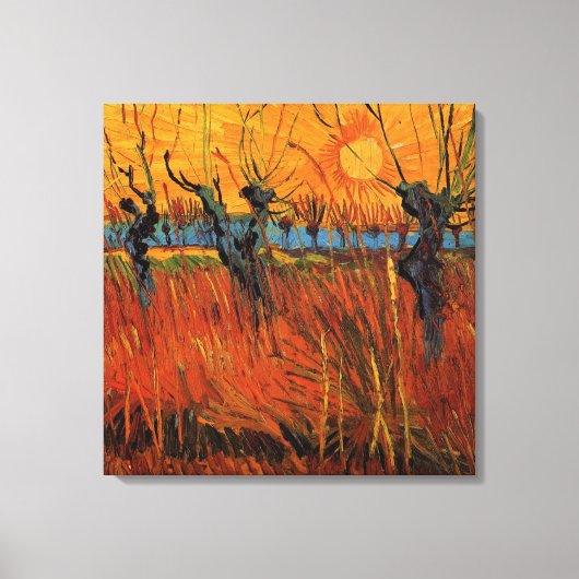 Willows at Sunset by Vincent van Gogh Canvas Afdruk (Voorkant)