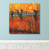 Willows at Sunset by Vincent van Gogh Canvas Afdruk (Insitu (Houten vloer))