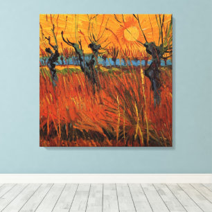 Willows at Sunset by Vincent van Gogh Canvas Afdruk