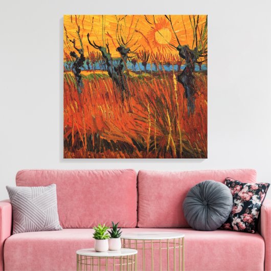Willows at Sunset by Vincent van Gogh Canvas Afdruk (Insitu (Woonkamer))