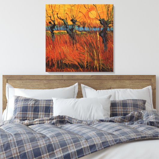 Willows at Sunset by Vincent van Gogh Canvas Afdruk (Insitu (Slaapkamer))