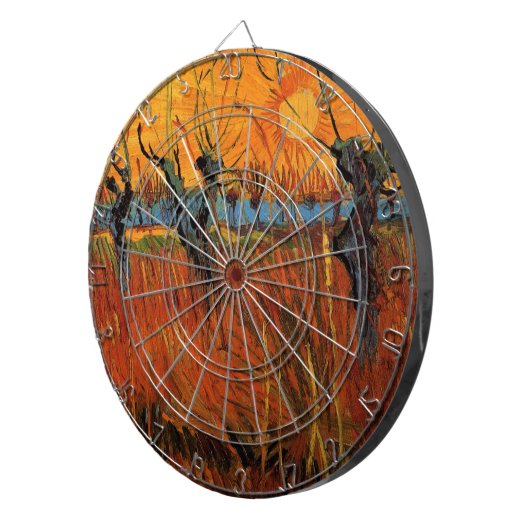 Willows at Sunset by Vincent van Gogh Dartbord (Voorkant Rechts)