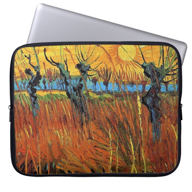 Willows at Sunset by Vincent van Gogh. Laptop Sleeve (Voorkant)