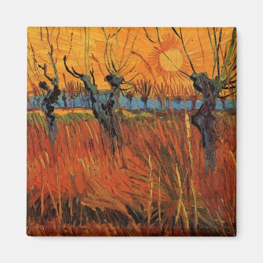 Willows at Sunset by Vincent van Gogh Magneet (Voorkant)