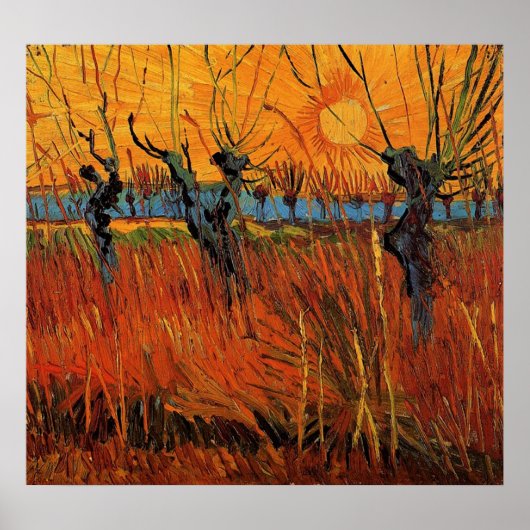 Willows at Sunset by Vincent van Gogh Poster (Voorkant)