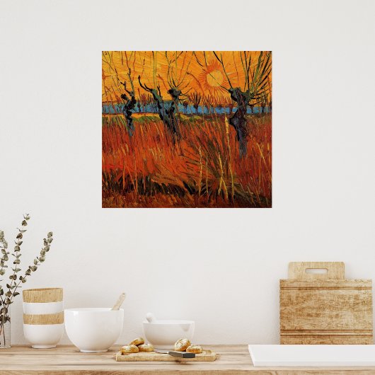 Willows at Sunset by Vincent van Gogh Poster (Keuken)