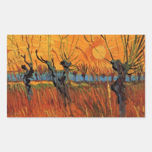 Willows at Sunset by Vincent van Gogh Rechthoekige Sticker (Voorkant)