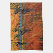 Willows at Sunset by Vincent van Gogh Theedoek (Verticaal)