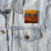 Willows at Sunset by Vincent van Gogh Vierkante Button 5,1 Cm (In situ)