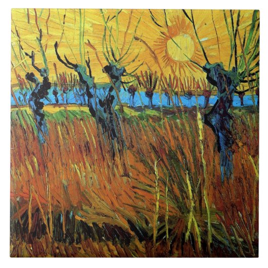 Willows at Sunset (F572) Van Gogh Fine Art Tegeltje (Voorkant)