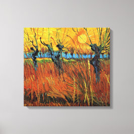 Willows at Sunset, Vincent van Gogh Canvas Afdruk