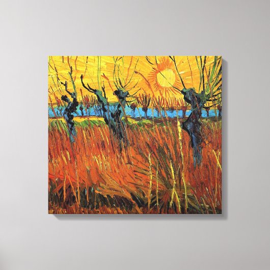 Willows at Sunset, Vincent van Gogh Canvas Afdruk (Voorkant)
