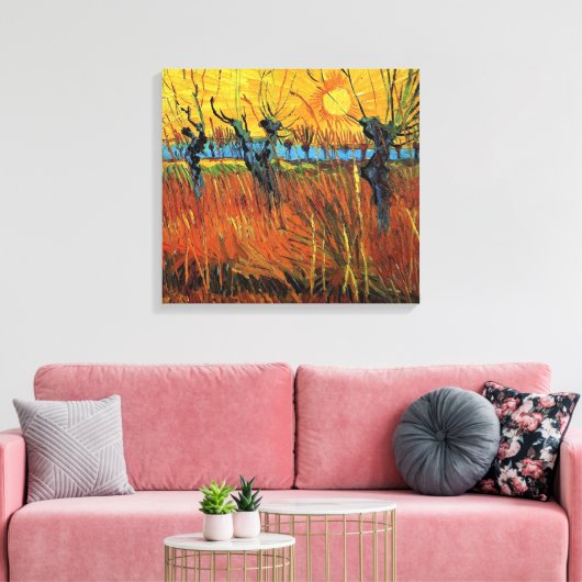 Willows at Sunset, Vincent van Gogh Canvas Afdruk (Insitu (Woonkamer))