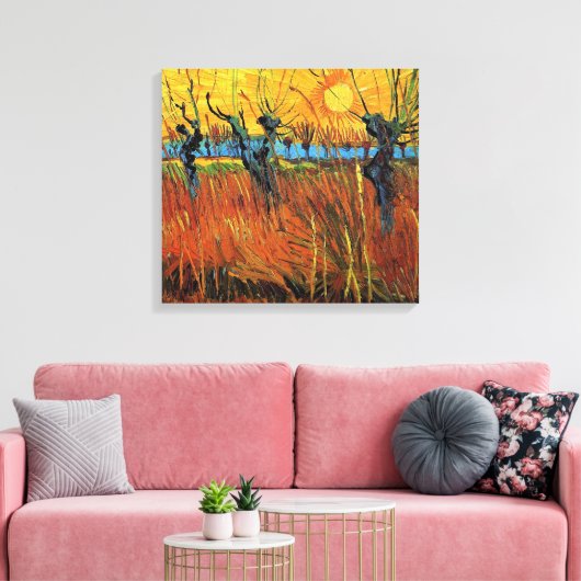 Willows at Sunset, Vincent van Gogh Canvas Afdruk (Insitu (Woonkamer))