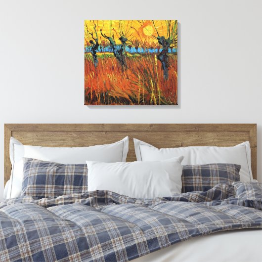 Willows at Sunset, Vincent van Gogh Canvas Afdruk (Insitu (Slaapkamer))