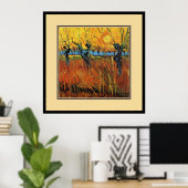 Willows at Sunset, Vincent van Gogh Poster (Thuiskantoor)