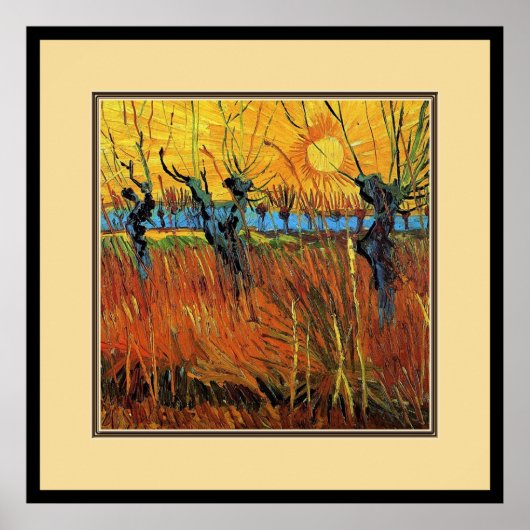 Willows at Sunset, Vincent van Gogh Poster (Voorkant)