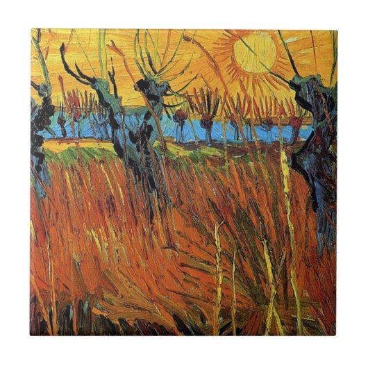 Willows at Sunset, Vincent van Gogh Tegeltje (Voorkant)