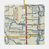 Willows CA  Map Keramisch Ornament (Achterkant)