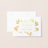 Willows krans bruiloft dank u echte gouden folie folie kaarten (Voorkant met envelop)