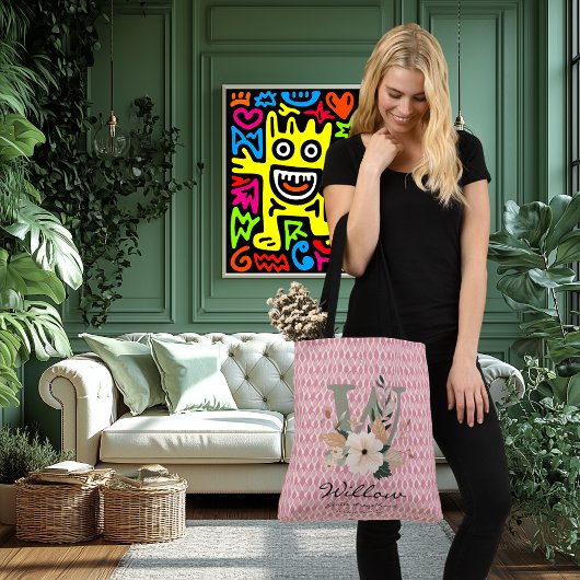 Willow's sierlijke kracht - Boho Floral Monogram Crossbody Tas