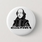 Willpower Will Shakespeare Portrait Ronde Button 5,7 Cm (Voorkant)