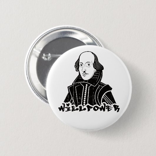 Willpower Will Shakespeare Portrait Ronde Button 5,7 Cm (Voorkant /achterkant)