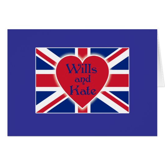 Wills and Kate met Union Jack op Tshirts, cadeaus (Voorkant Horizontaal)