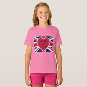 Wills and Kate met Union Jack op Tshirts, cadeaus T-shirt (Voorkant volledig)