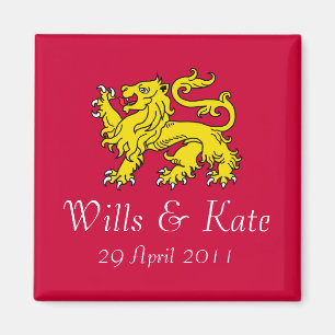 Wills and Kate Royal Wedding Magnet (Rood)