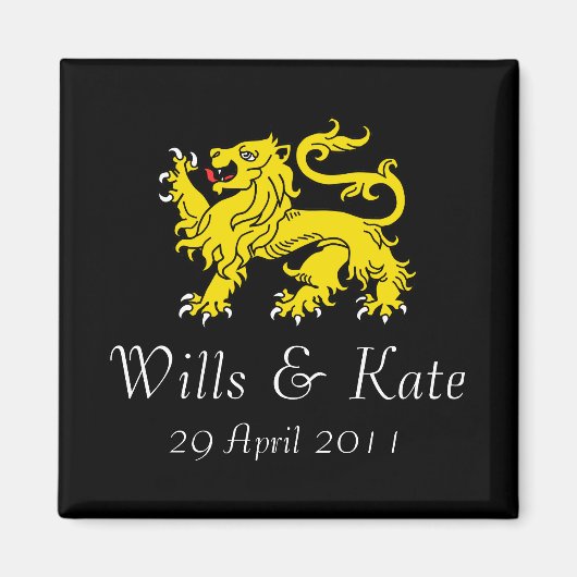 Wills en Kate Royal Wedding Herdenkingsmagneet Magneet (Voorkant)