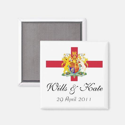 Wills en Kate Royal Wedding Keepsake Magnet (Voorkant / Achterkant)