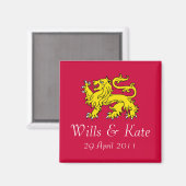 Wills en Kate Royal Wedding Magnet (rood) (Voorkant / Achterkant)