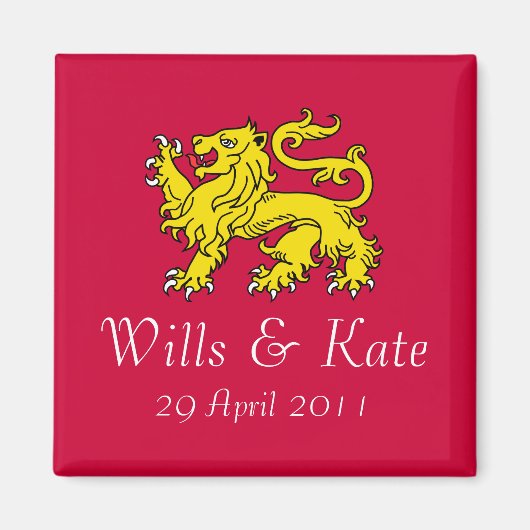 Wills en Kate Royal Wedding Magnet (rood) (Voorkant)