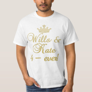 Wills & Kate 4-Ever T-shirts, Mokken, geschenken T-shirt