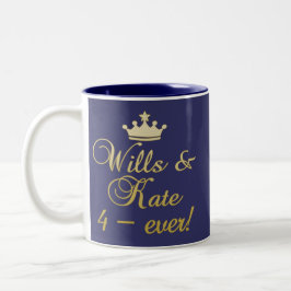 Wills & Kate 4-Ever T-shirts, Mokken, Gifts Tweekleurige Koffiemok