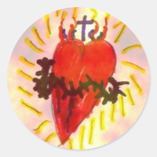 Will's Sacred Heart Afbeelding Ronde Sticker (Voorkant)