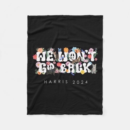 Will't Go Back Harris 2024 President Verkiezingen  Fleece Deken (Voorkant)
