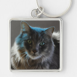 Willy Boy Majestic Long-Haired Grey Cat Sleutelhanger