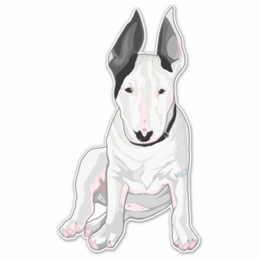 "WILLY" Bull Terrier Sticker (Voorkant)