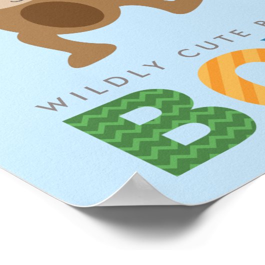 Willy Cute Blue Monkey Baby Nursery Poster (Hoek)