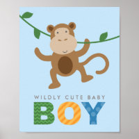 Willy Cute Blue Monkey Baby Nursery