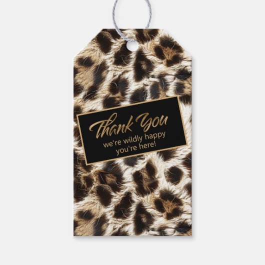 Willy Happy Bedankt White Leopard ID1157 Cadeaulabel (Voorkant)