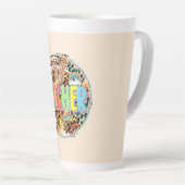 Willy Inspiring - Bold Floral Eerbetoon aan Lerare Latte Mok (Rechterhoek)