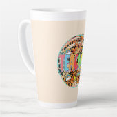 Willy Inspiring - Bold Floral Eerbetoon aan Lerare Latte Mok (Linkerhoek)